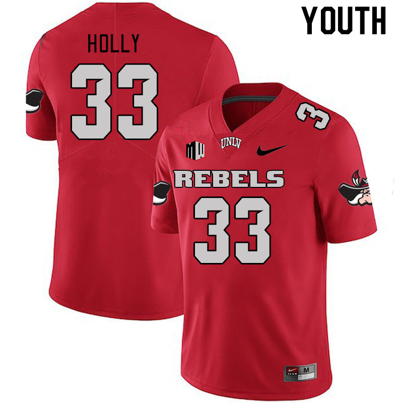 Youth #33 Devynn Holly UNLV Rebels 2023 College Football Jerseys Stitched-Scarlet - Click Image to Close